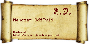 Menczer Dávid névjegykártya