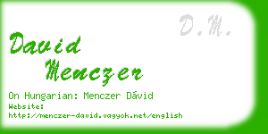 david menczer business card